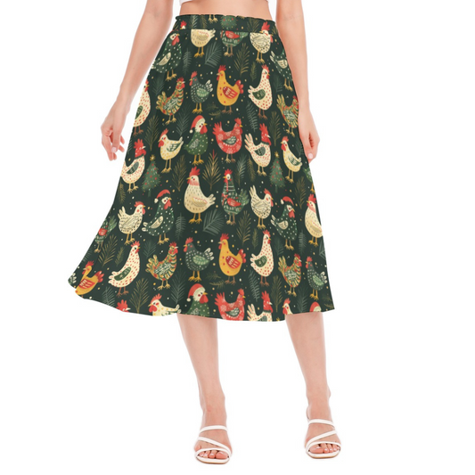 The Gilda Skirt in Christmas Chickens