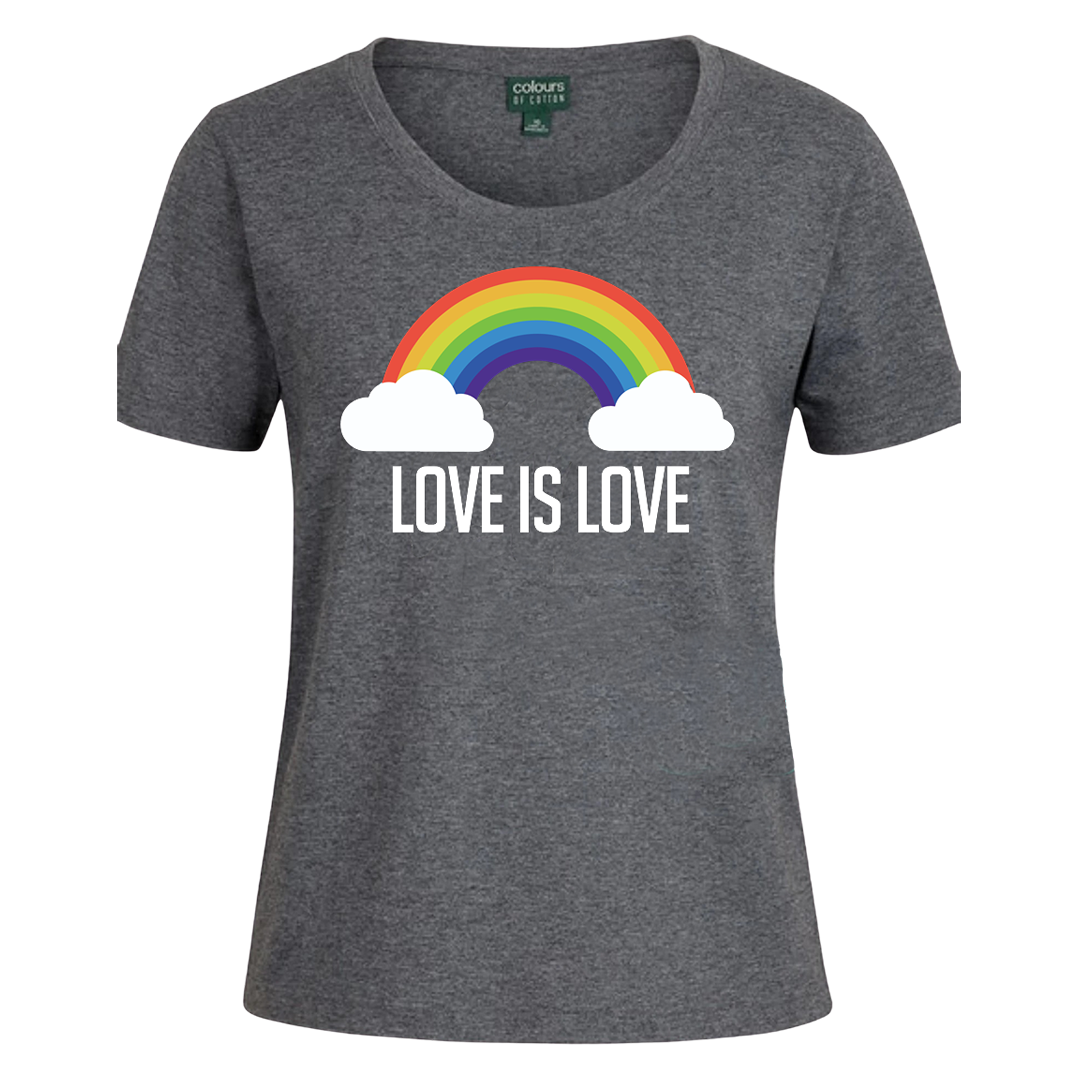 Love is Love Top in Charcoal Marle