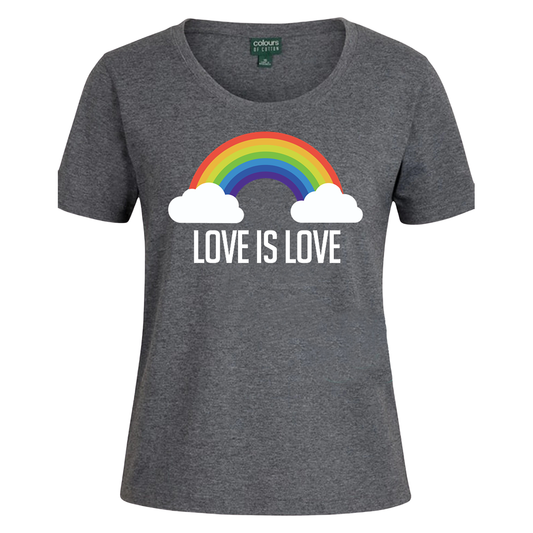 Love is Love Top in Charcoal Marle