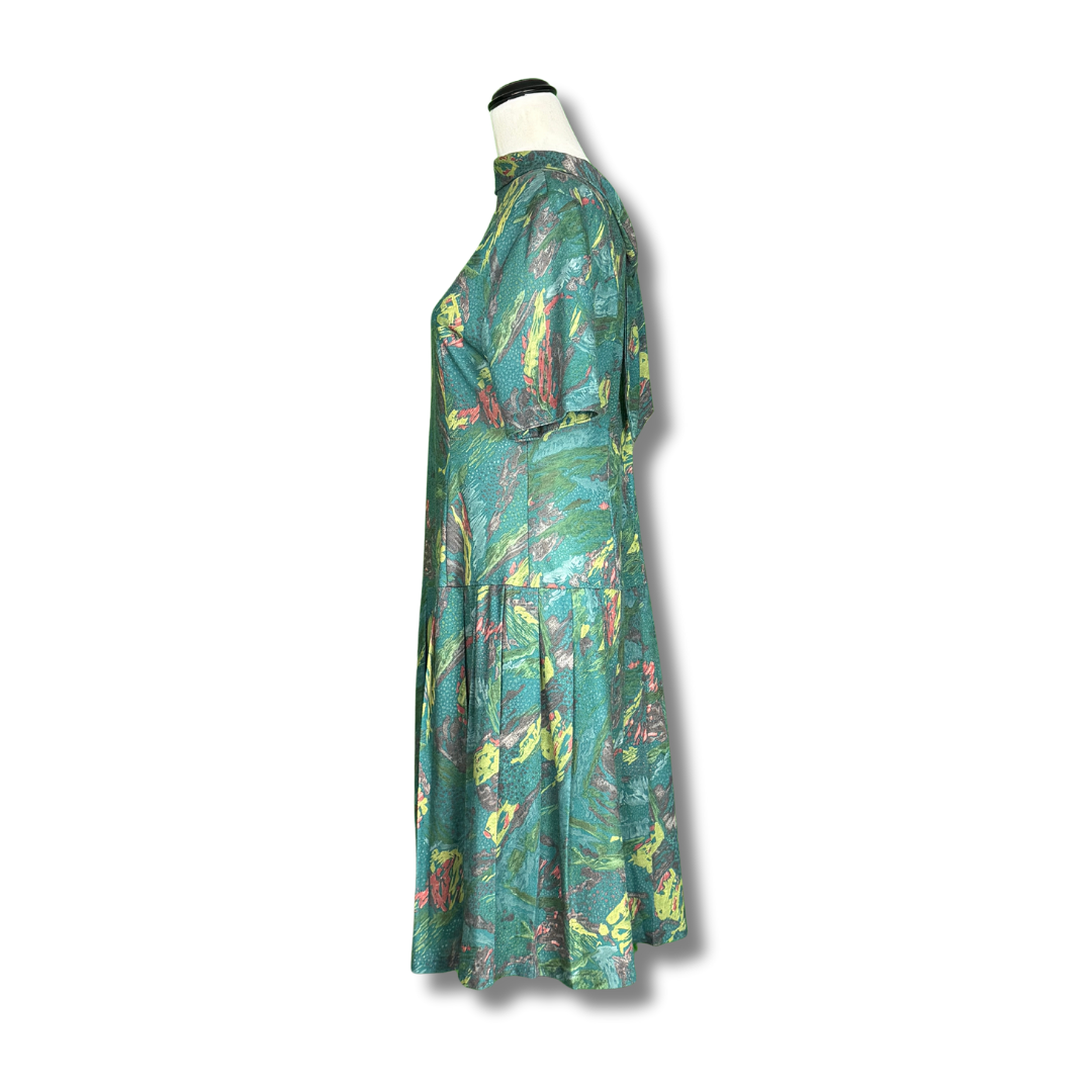 Vintage 1970s Abstract Print Dress