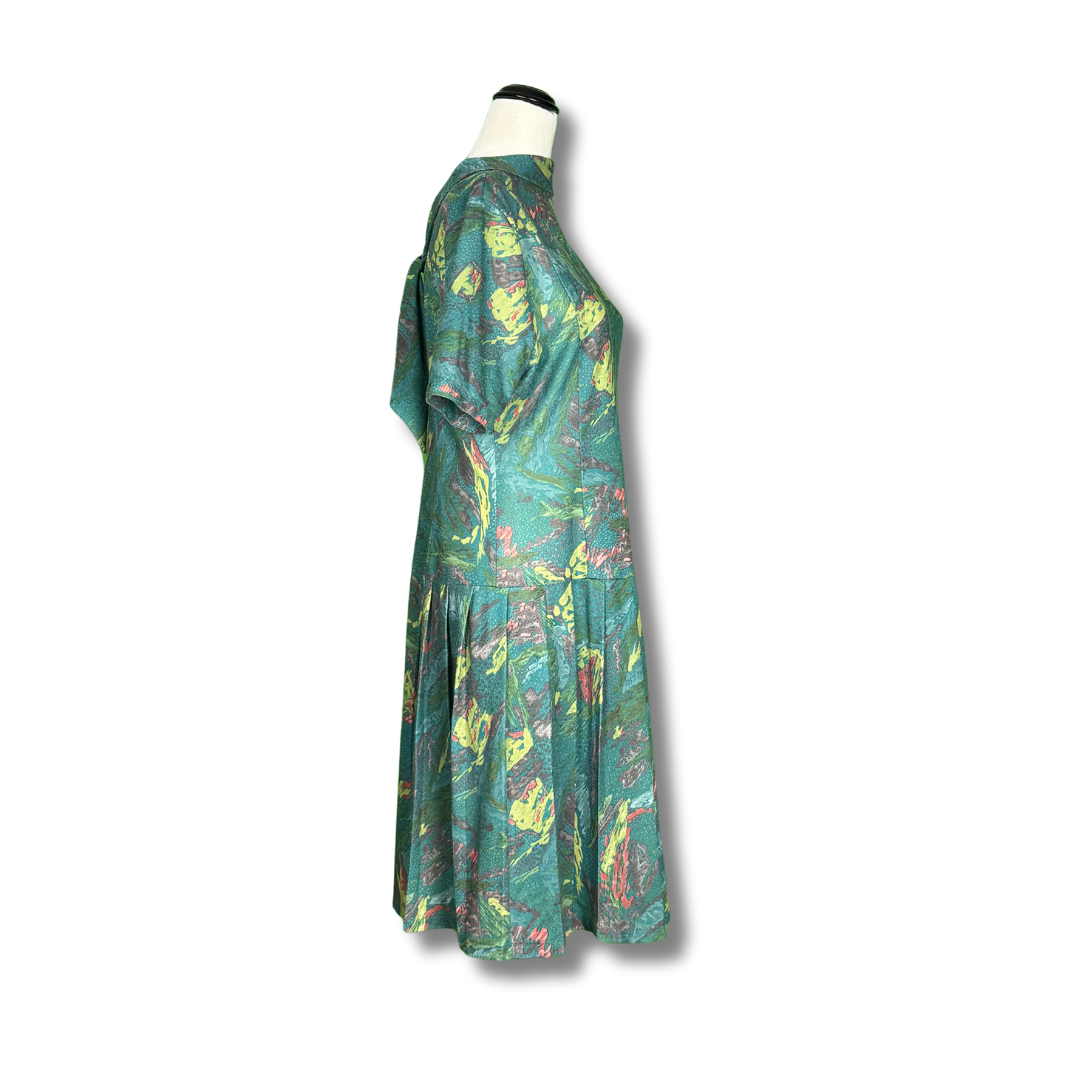 Vintage 1970s Abstract Print Dress