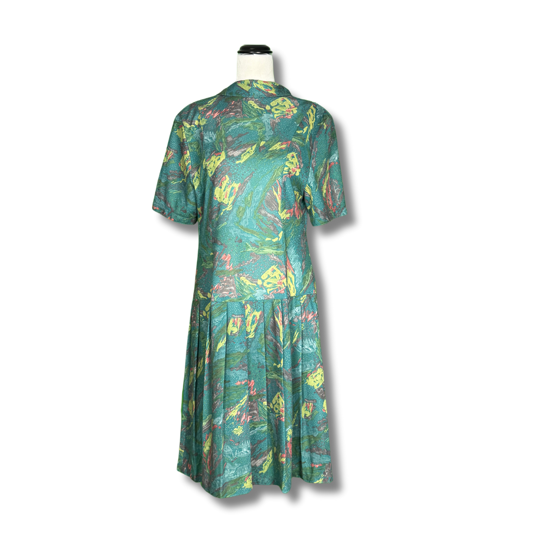 Vintage 1970s Abstract Print Dress
