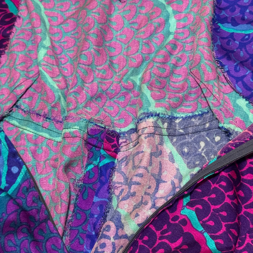 Vintage 1970s Oceanic Print Maxi Dress
