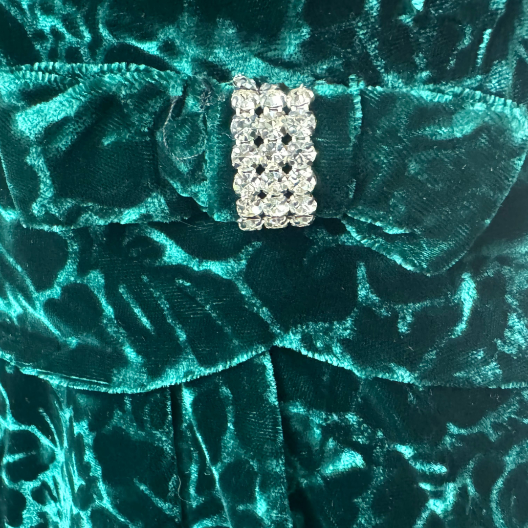 Vintage 50s Emerald Green Dress with Diamantes