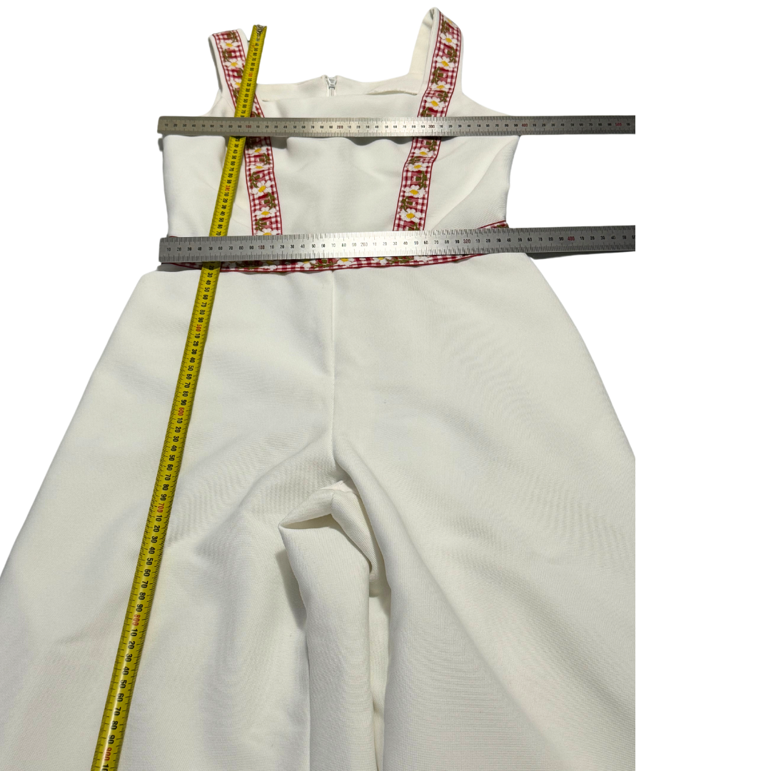 Vintage 1970s Handmade White Flared Jumpsuit & Jacket Set - UNBELIEVABLE