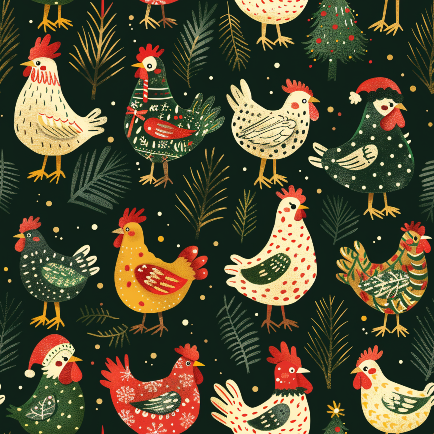 The Gilda Skirt in Christmas Chickens