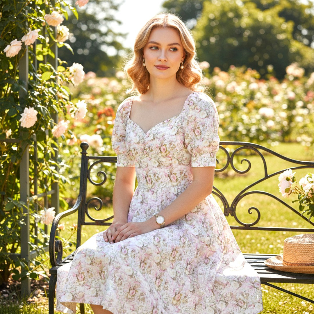 The Clara Dress in Tea with Marie