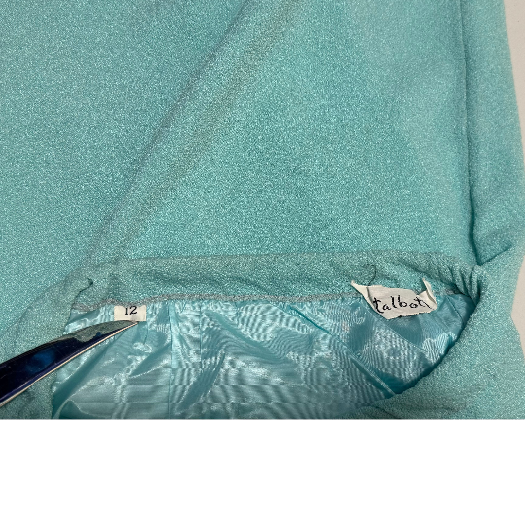 Talbott Traveler Vintage 1960s Knitted Aqua Suit