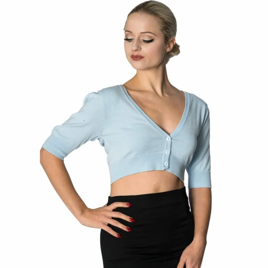 Bobby Basic Cardigan in Baby Blue – Cheribomb Retro