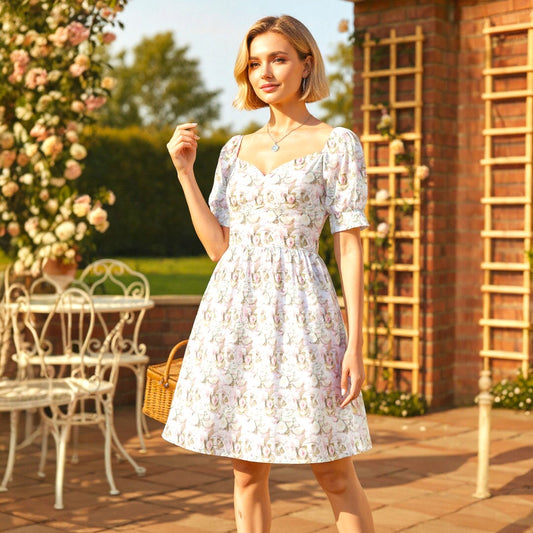 The Clara Dress in Tea with Marie
