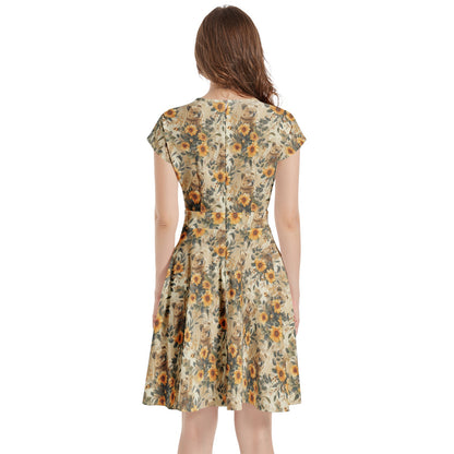 Clementine Day Dress in Sunny Quokka