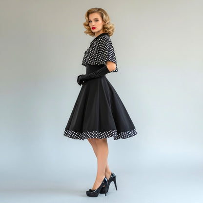 Hepburn Polka Dress and Cape Set (Sample)