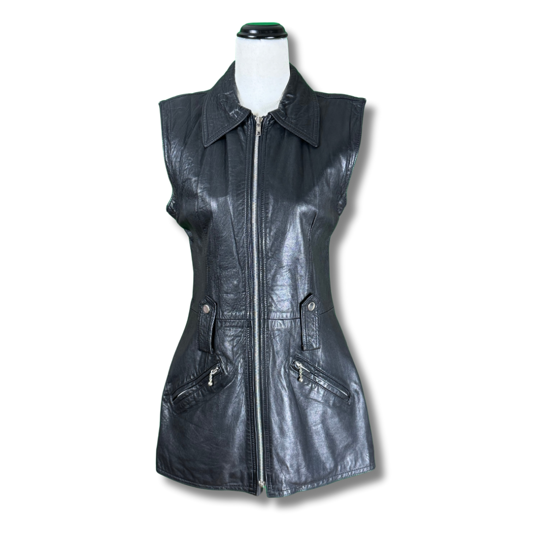 Vintage 1970s Genuine Leather Vest