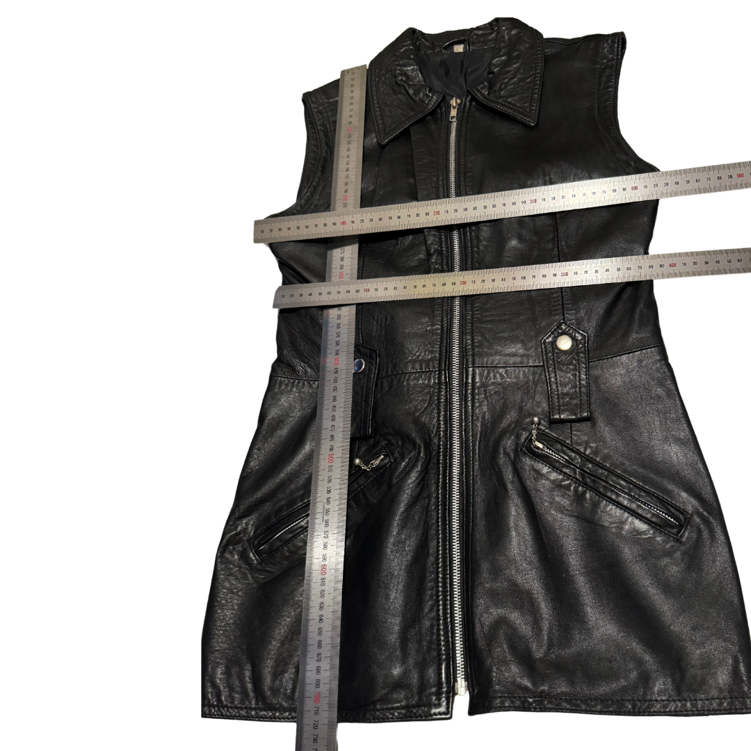 Vintage 1970s Genuine Leather Vest