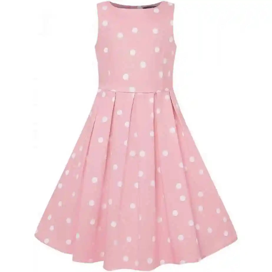 Dolly & Dotty Kids Pink & White Annie Dress