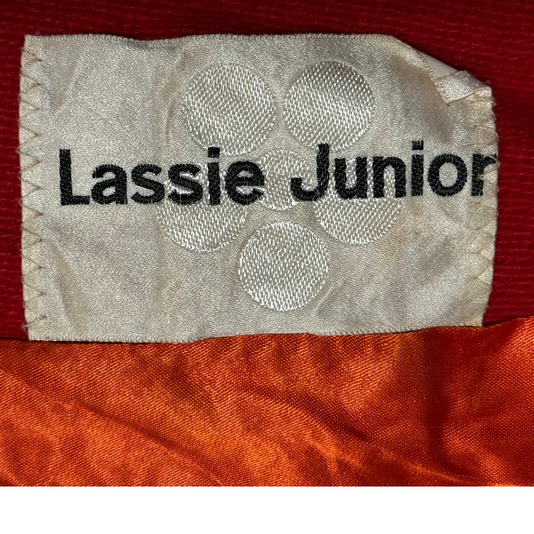 Lassie Junior Mid Length Red Belted Asymmetrical Trench