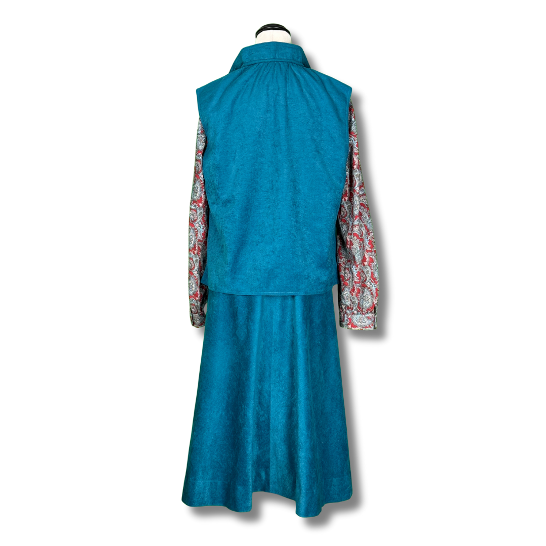 Leon Cutler Vintage 1970s Dress and Vest Set