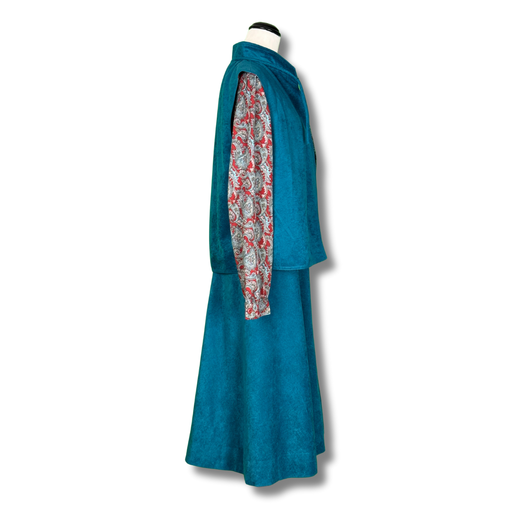 Leon Cutler Vintage 1970s Dress and Vest Set