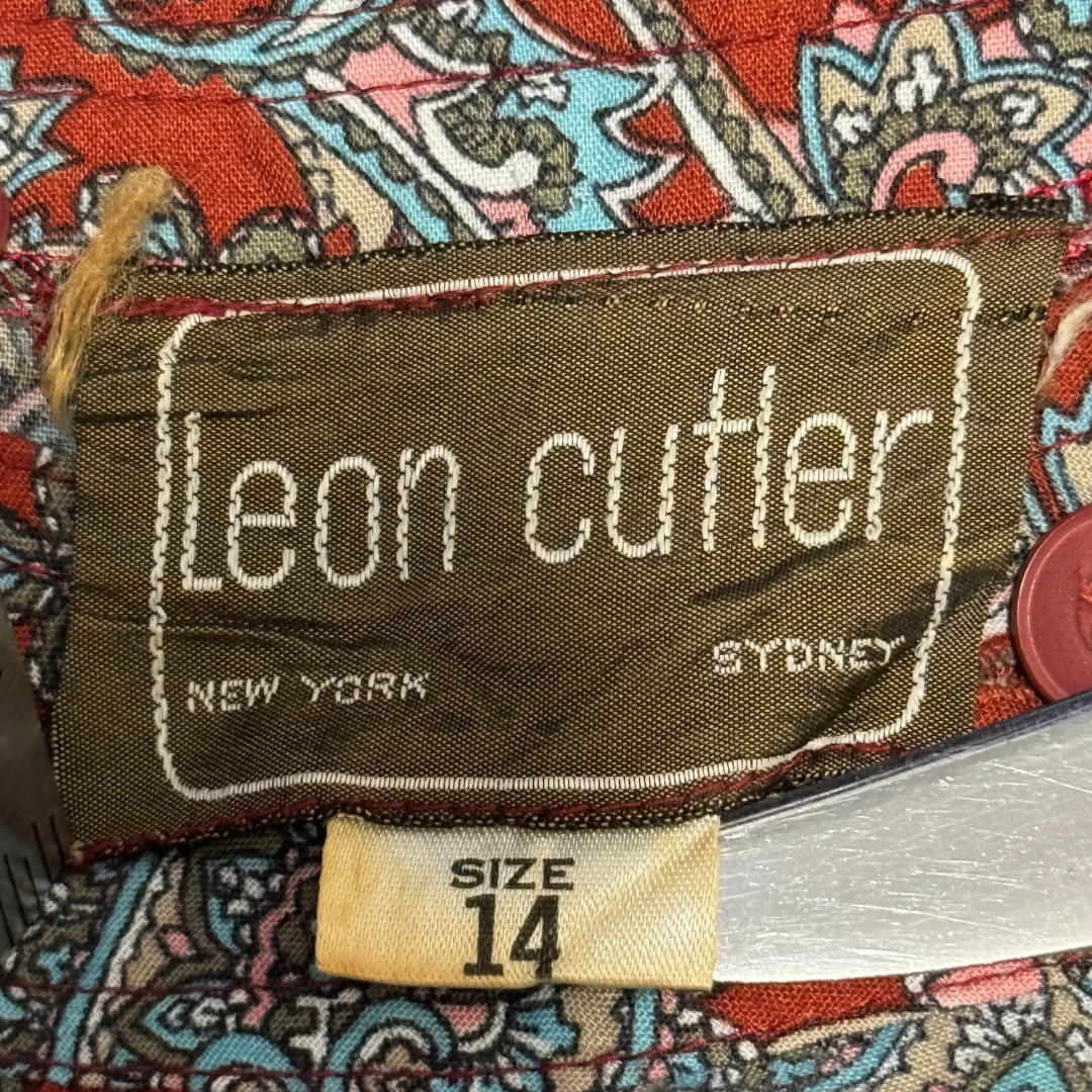 Leon Cutler Vintage 1970s Dress and Vest Set