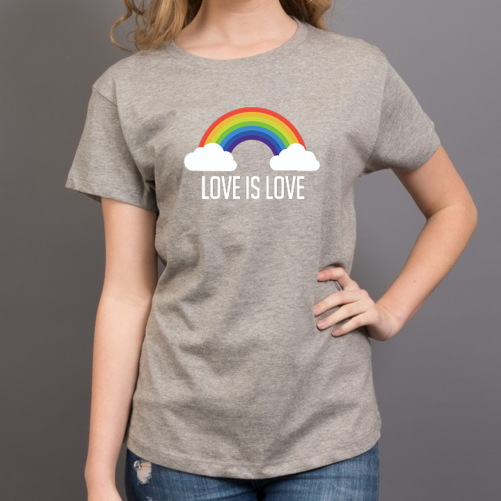 Love is Love Top in Light Grey Marle