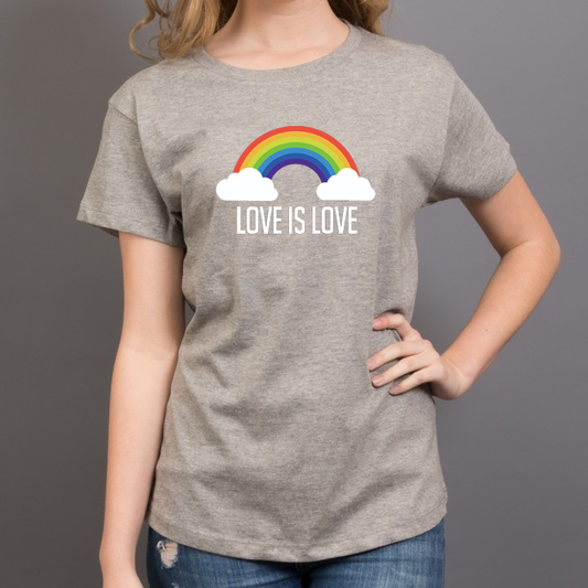 Love is Love Top in Light Grey Marle