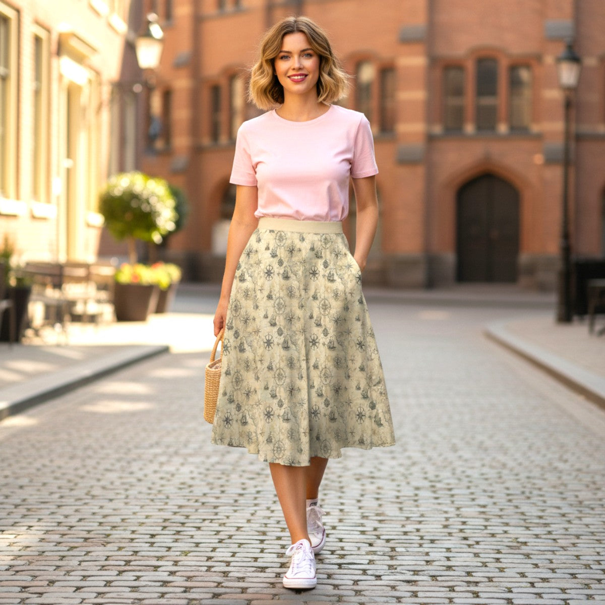 Sunday Swing Skirt in Lost Map Society