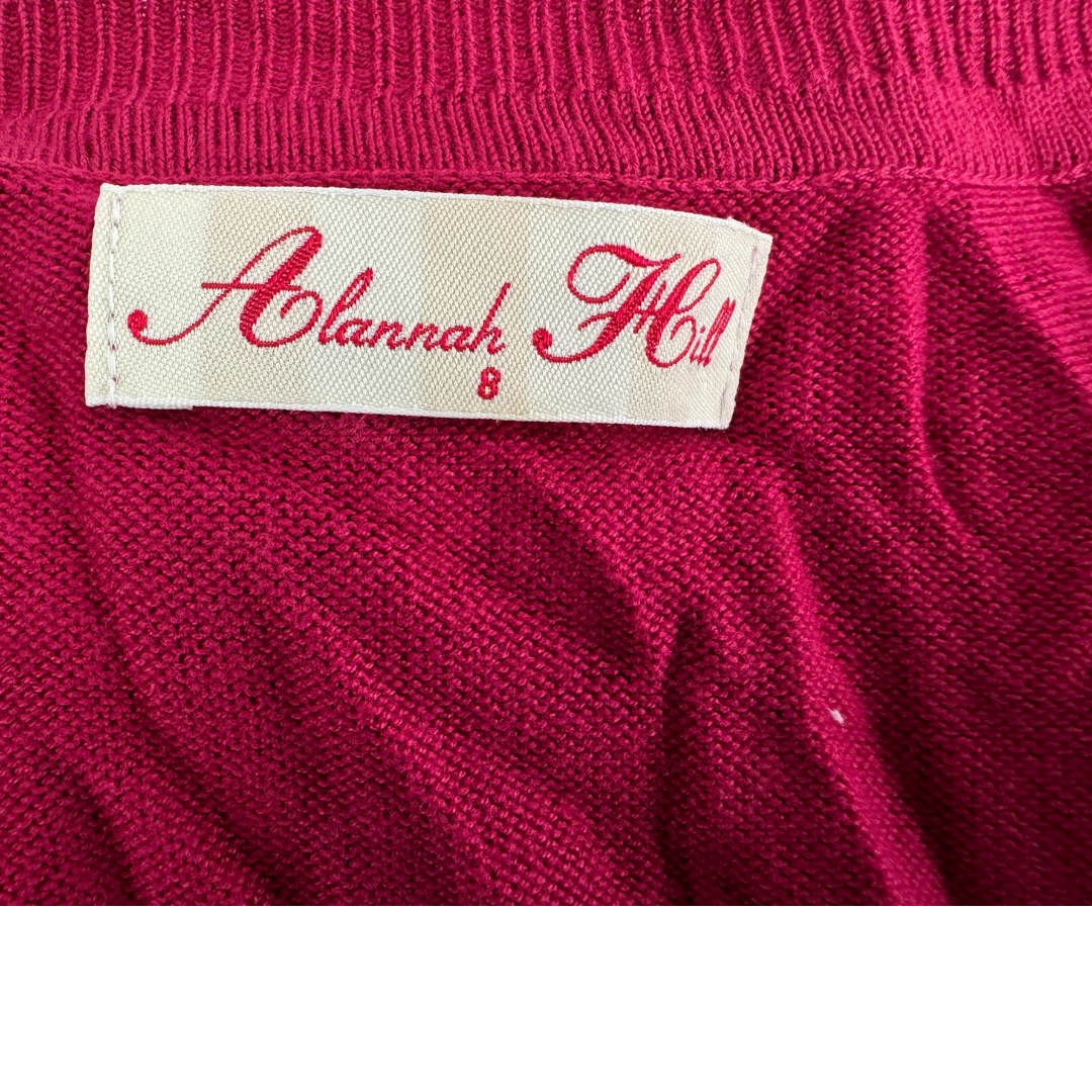 Alannah Hill Red Beaded Cardigan with Sleeve Ties