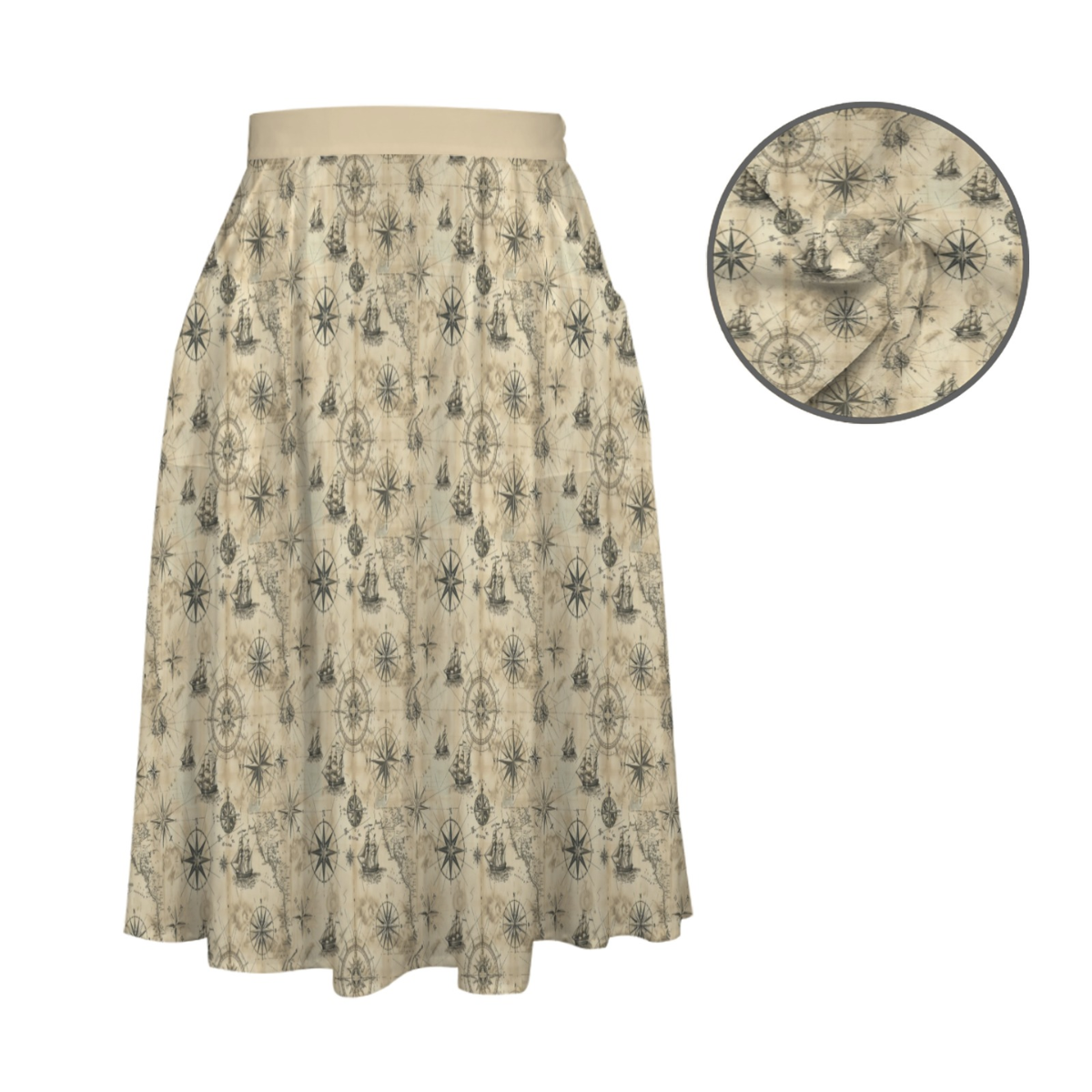 Sunday Swing Skirt in Lost Map Society