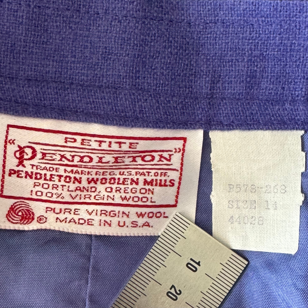 Pendleton 1970s Vintage Woollen Purple Plaid Skirt