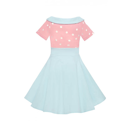 Dolly & Dotty Kids Pink & Blue Darlene Dress Size 3-4