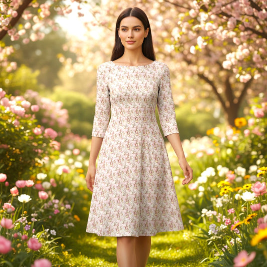 Avalon bow dress in Tea with Marie