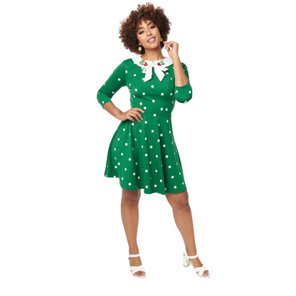 Unique Vintage Wednesday Dress in Green