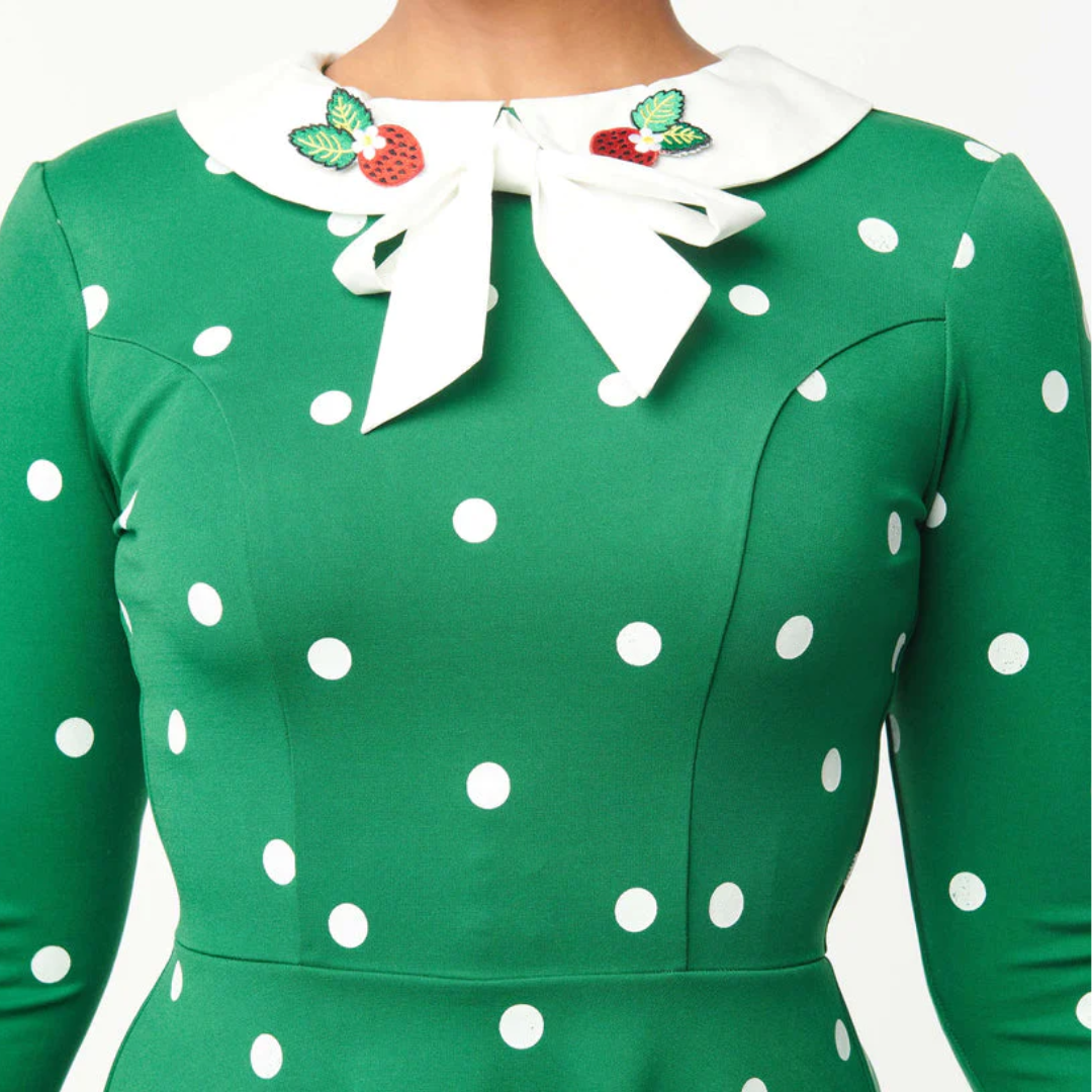 Unique Vintage Wednesday Dress in Green